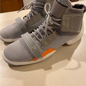 Giuseppe Zanotti Gray and Orange Sneakers